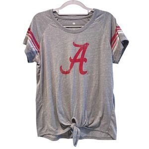 Colosseum Womens Alabama Crimson Tide Shirt Top Knot‎ Gray Size M